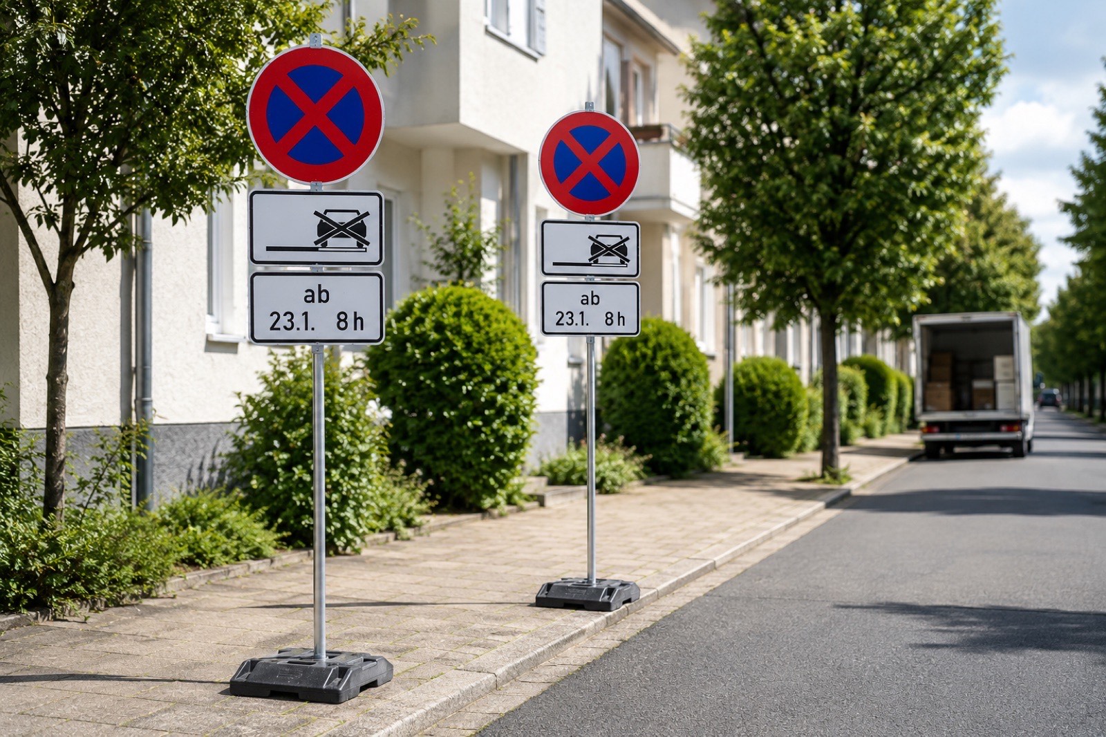 KI-generiertes Symbolbild: Halteverbotsschilder in Duisburg
